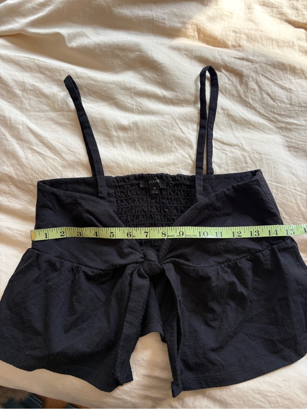 J. Crew Black Tie-Front crop top